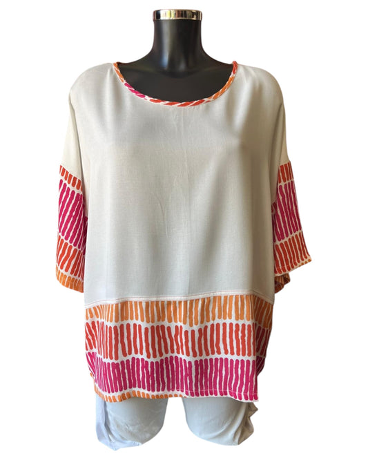Tara Vao Lana 2057 long top - Orange mix