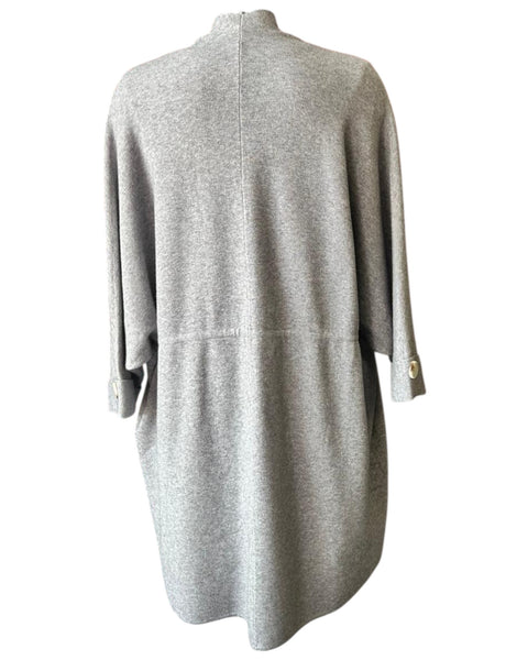 Leah premium knit drawstring cardigan - Grey