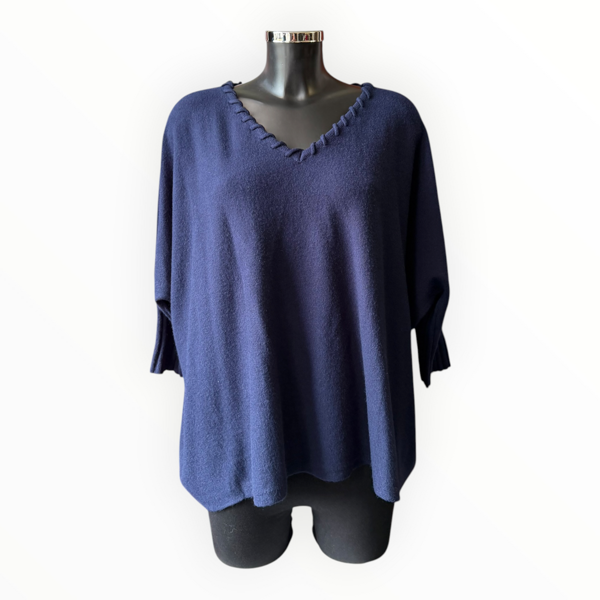 Melissa v neck relaxed fit jumper - Navy