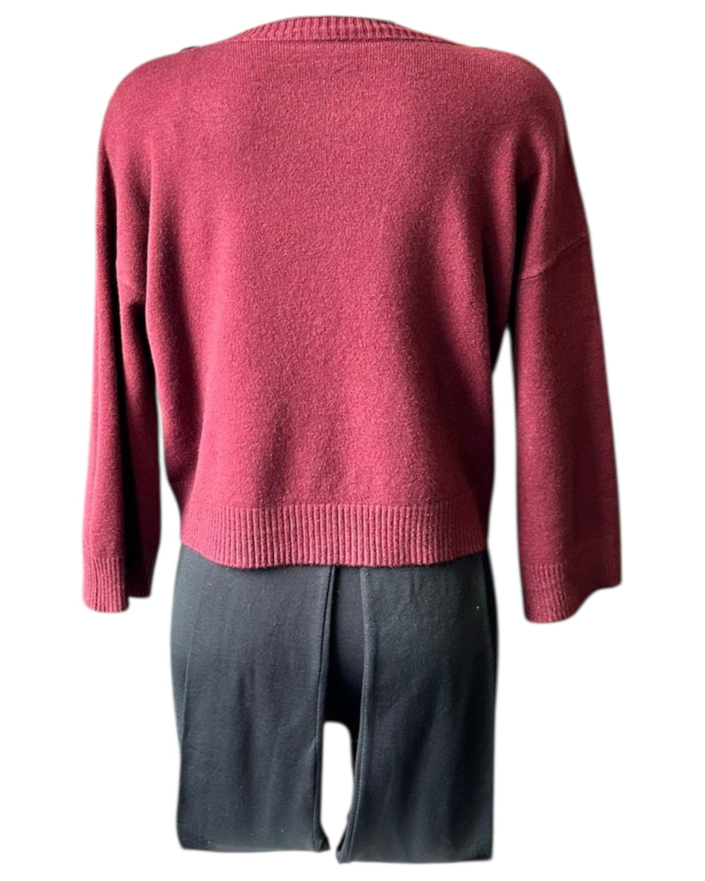 Valerie short button shoulder jumper - Bordeaux