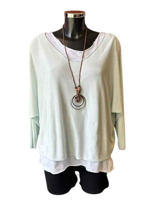 Anya 3 piece layered top set - Pale Blue