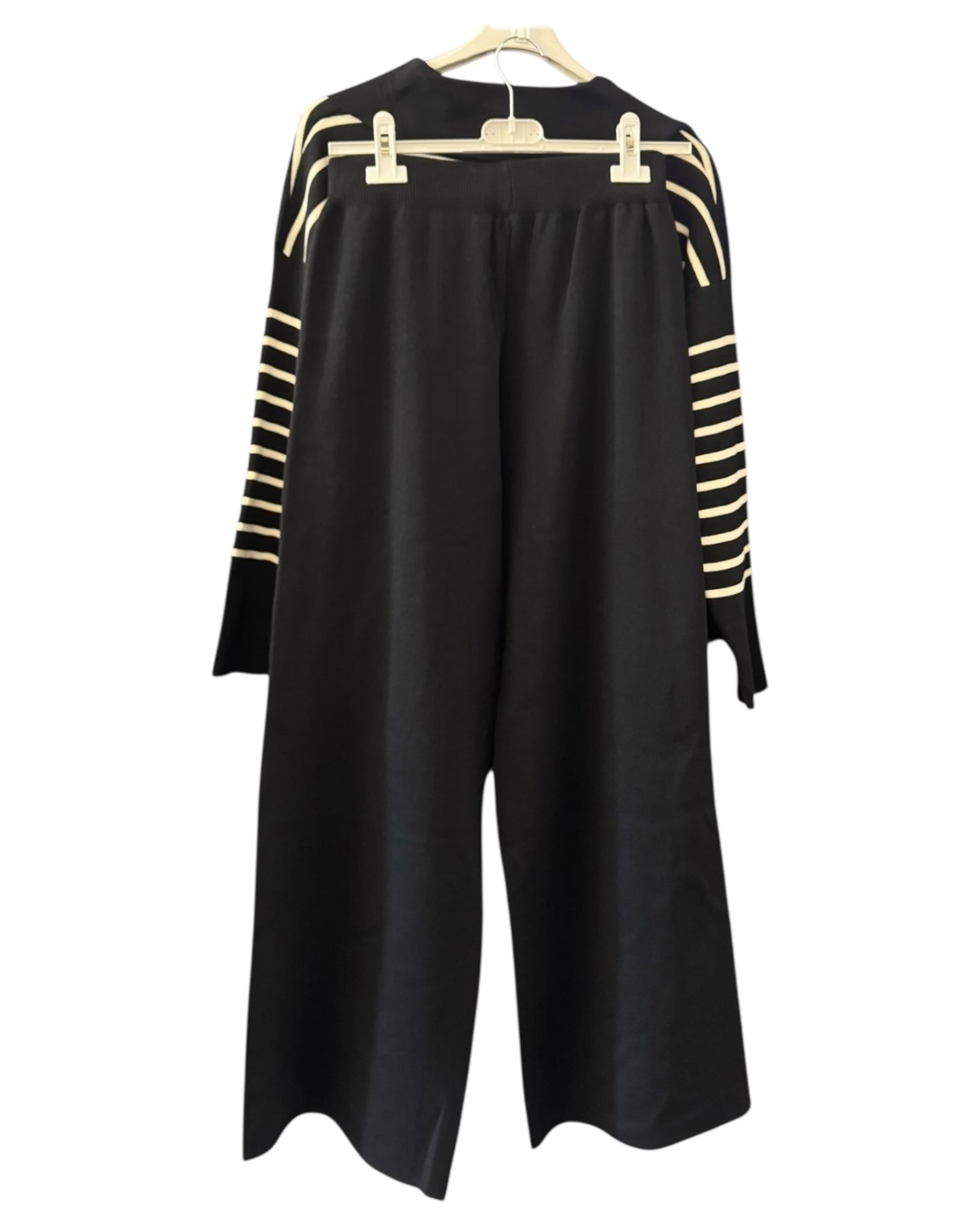 Angel black/white stripe co-ord knitted trouser suit