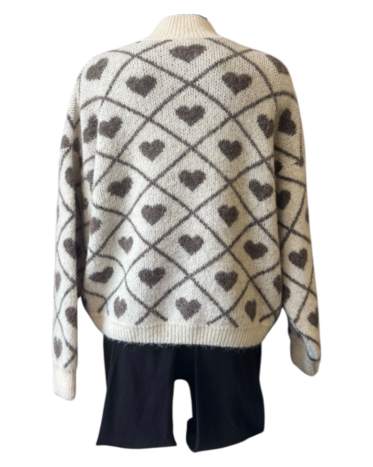 Chloe criss cross heart jumper - Cream