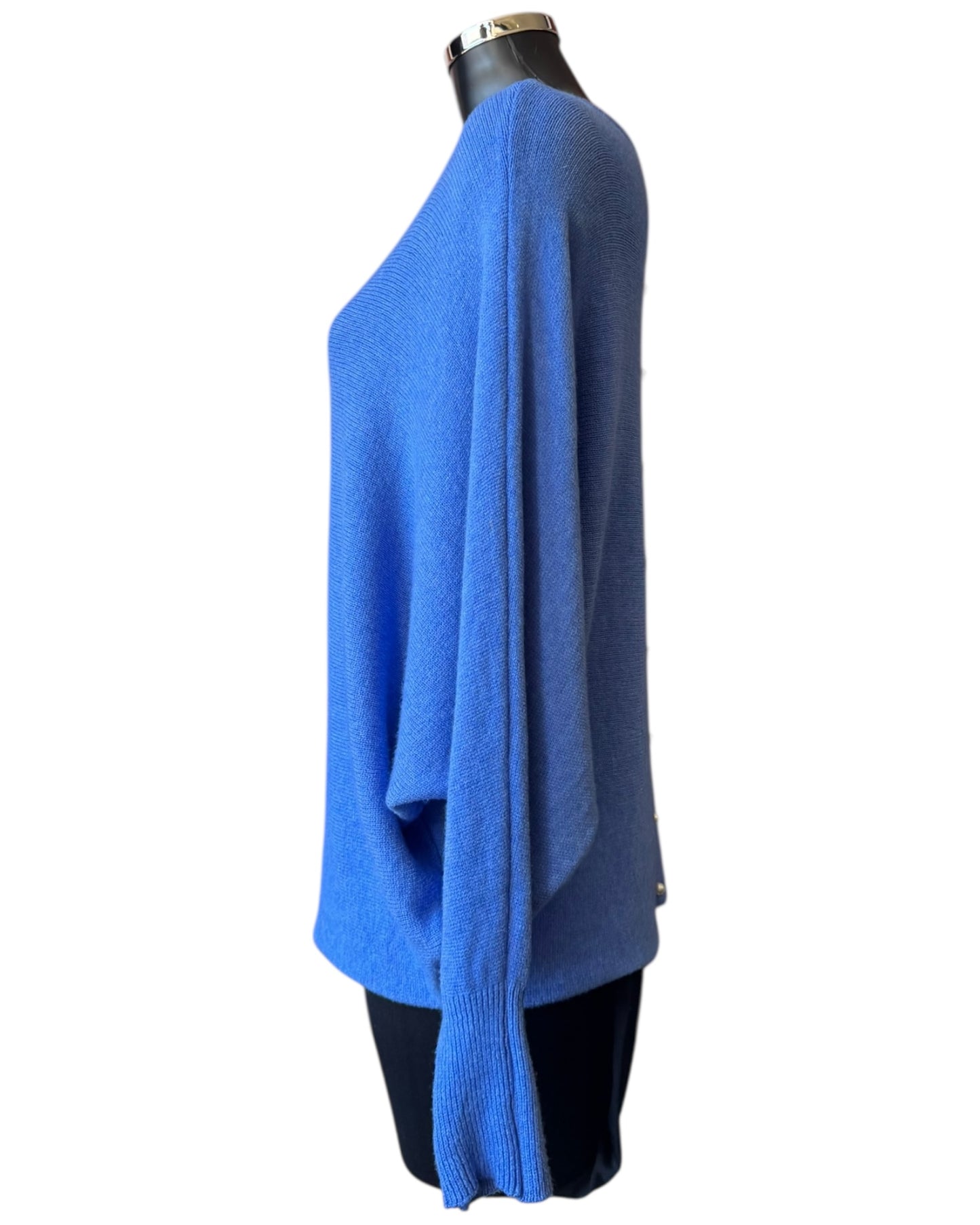 Cassie pearl back batwing jumper - Denim