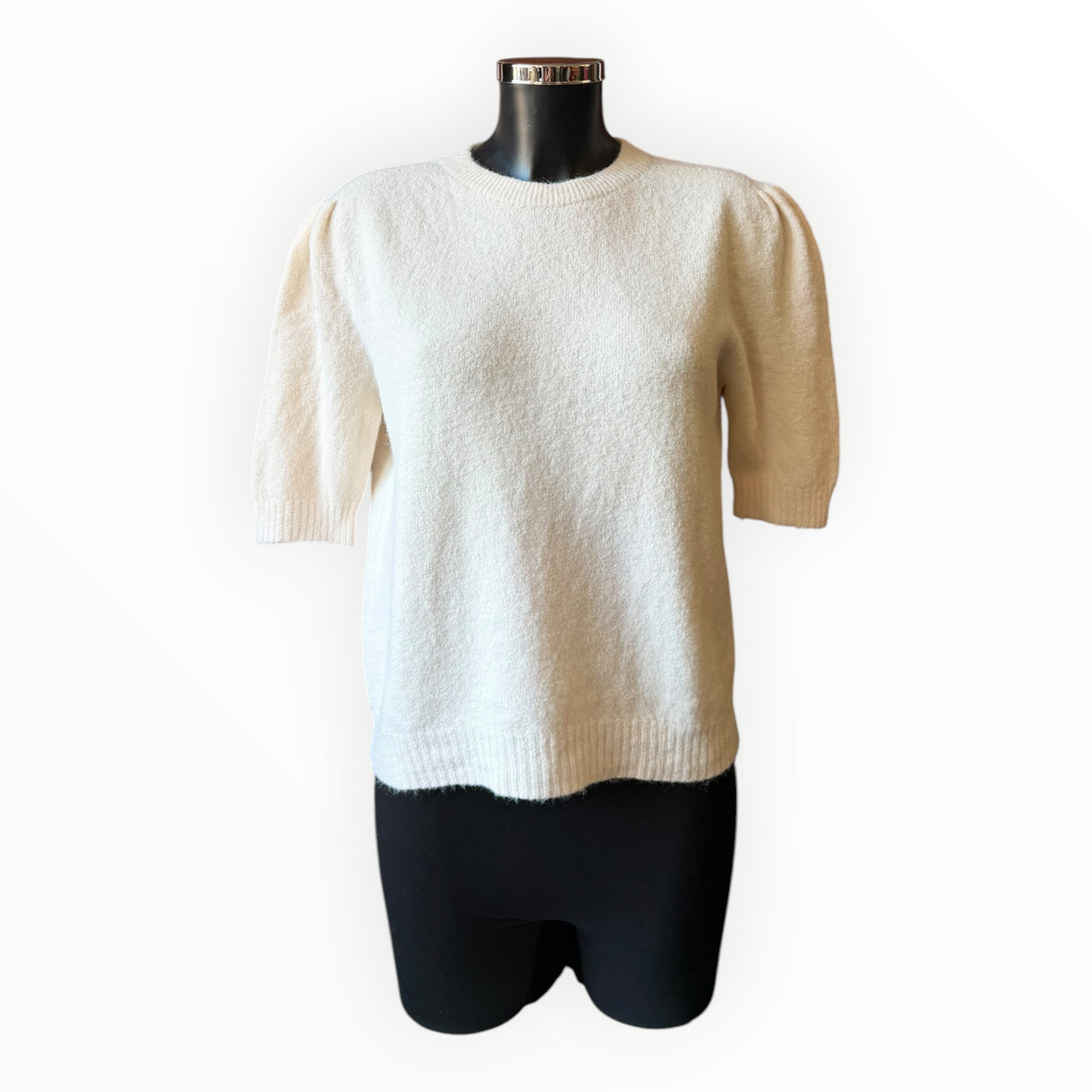 Laurie alpaca blend puff sleeve jumper - Cream