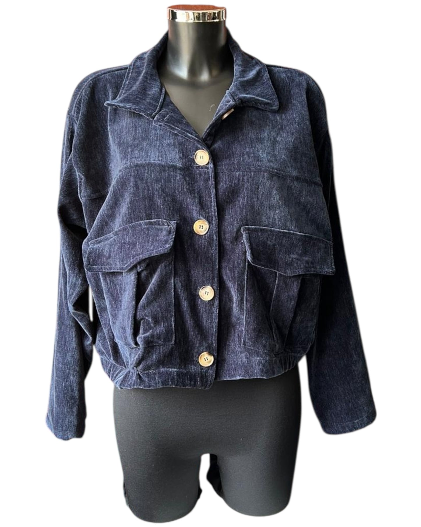 Roxy velvet feel bomber jacket - Navy