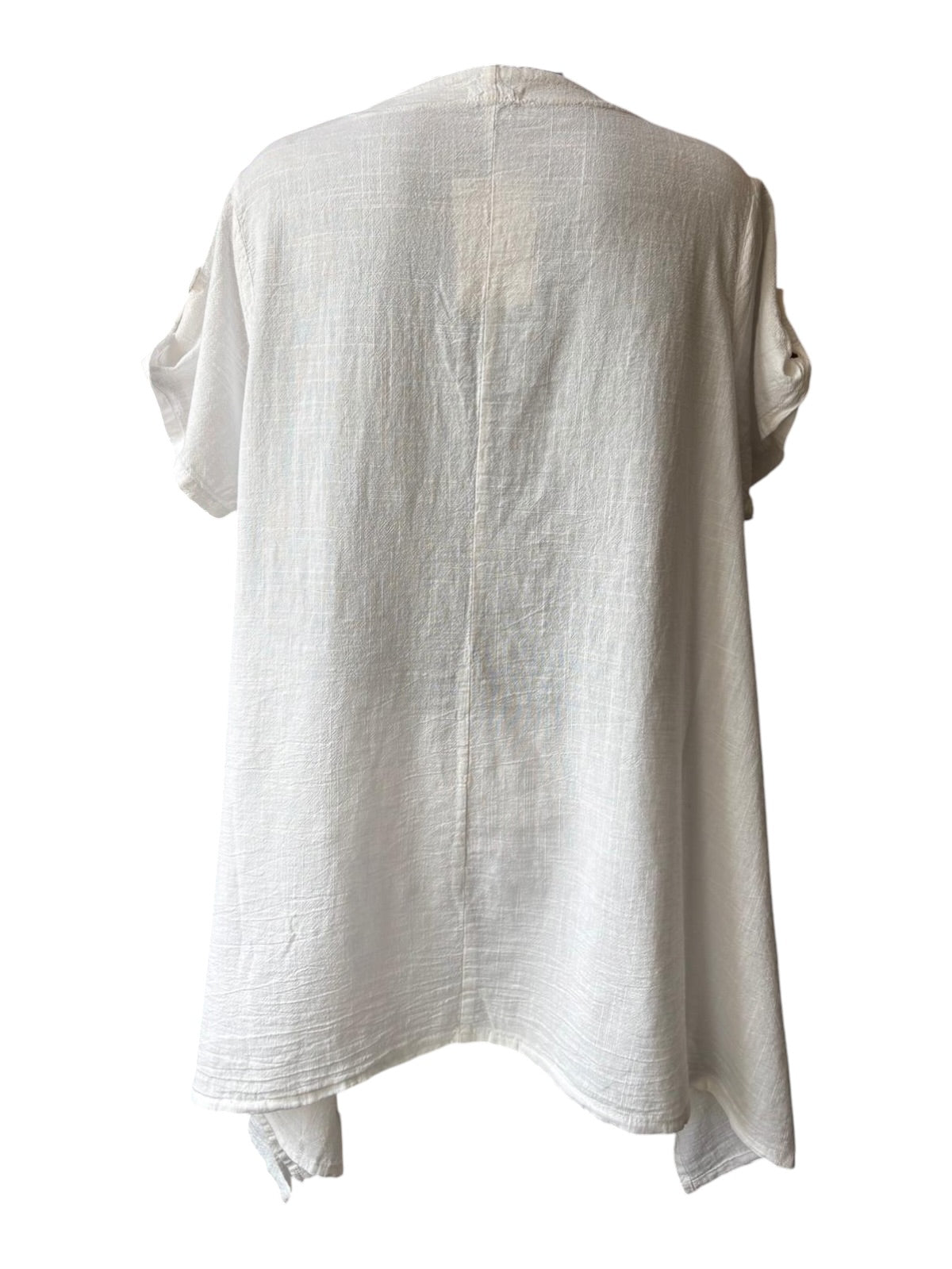 Tanya 3 button cotton tunic top - White
