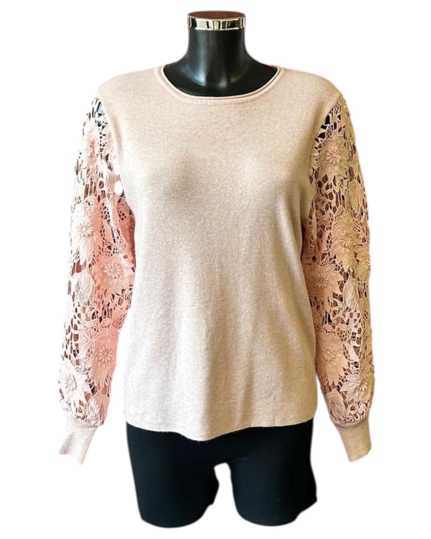 Sadie open flower sleeve jumper - Pink