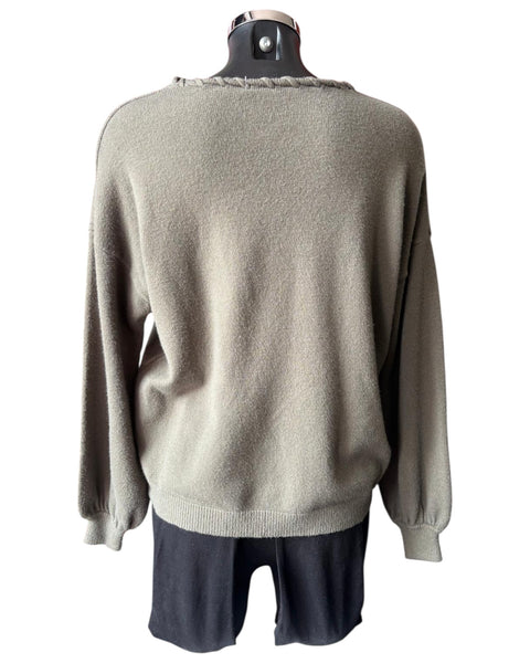Imogen v neck super soft jumper - Khaki