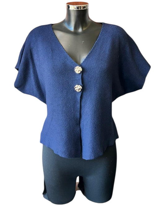 Lisa short sleeve cardigan - Navy
