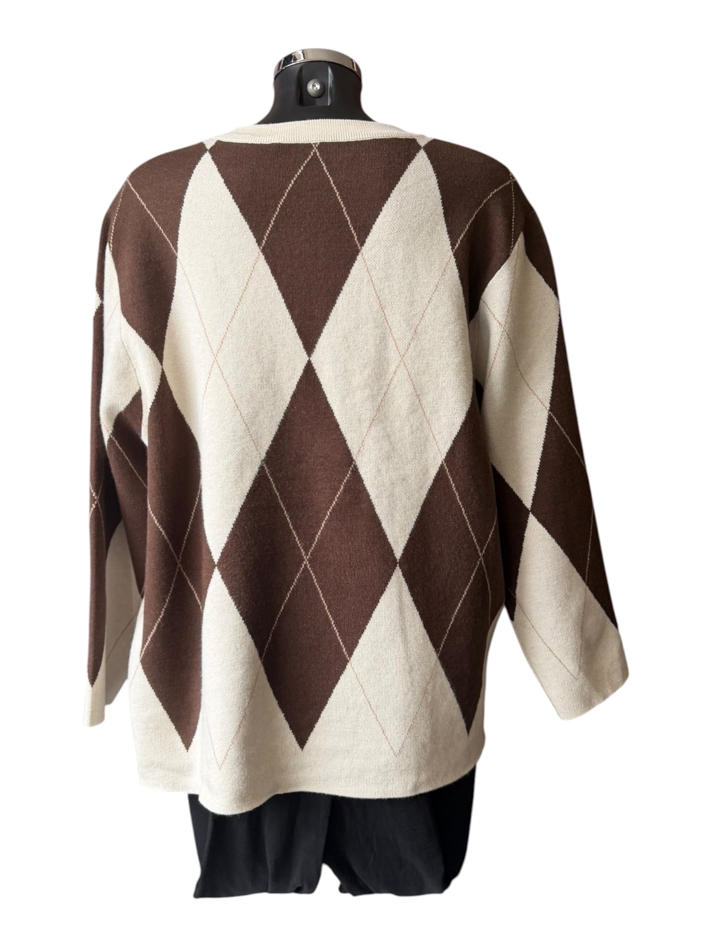 Davina argyle pattern jumper - Natural mix