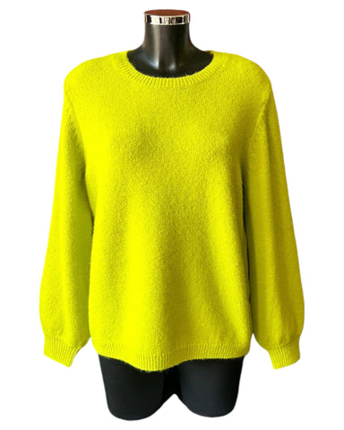 Kaleido super soft crew neck jumper - chartreuse