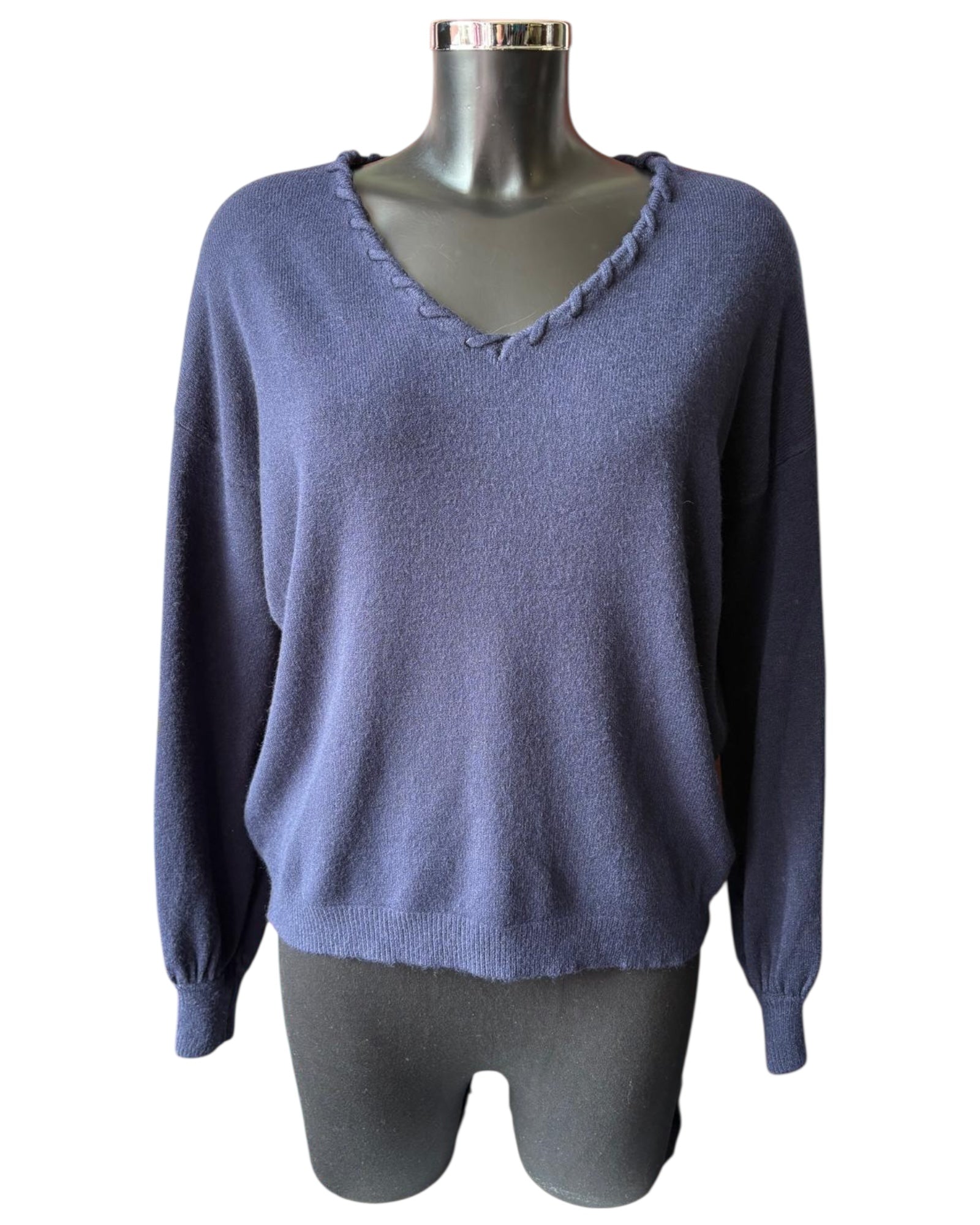 Imogen v neck super soft jumper - Navy