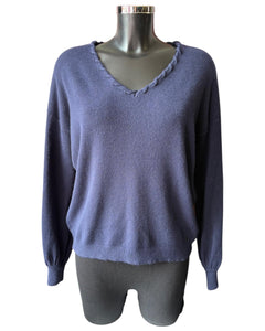 Imogen v neck super soft jumper - Navy
