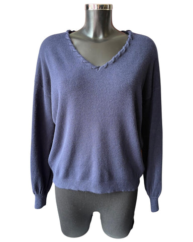 Imogen v neck super soft jumper - Navy