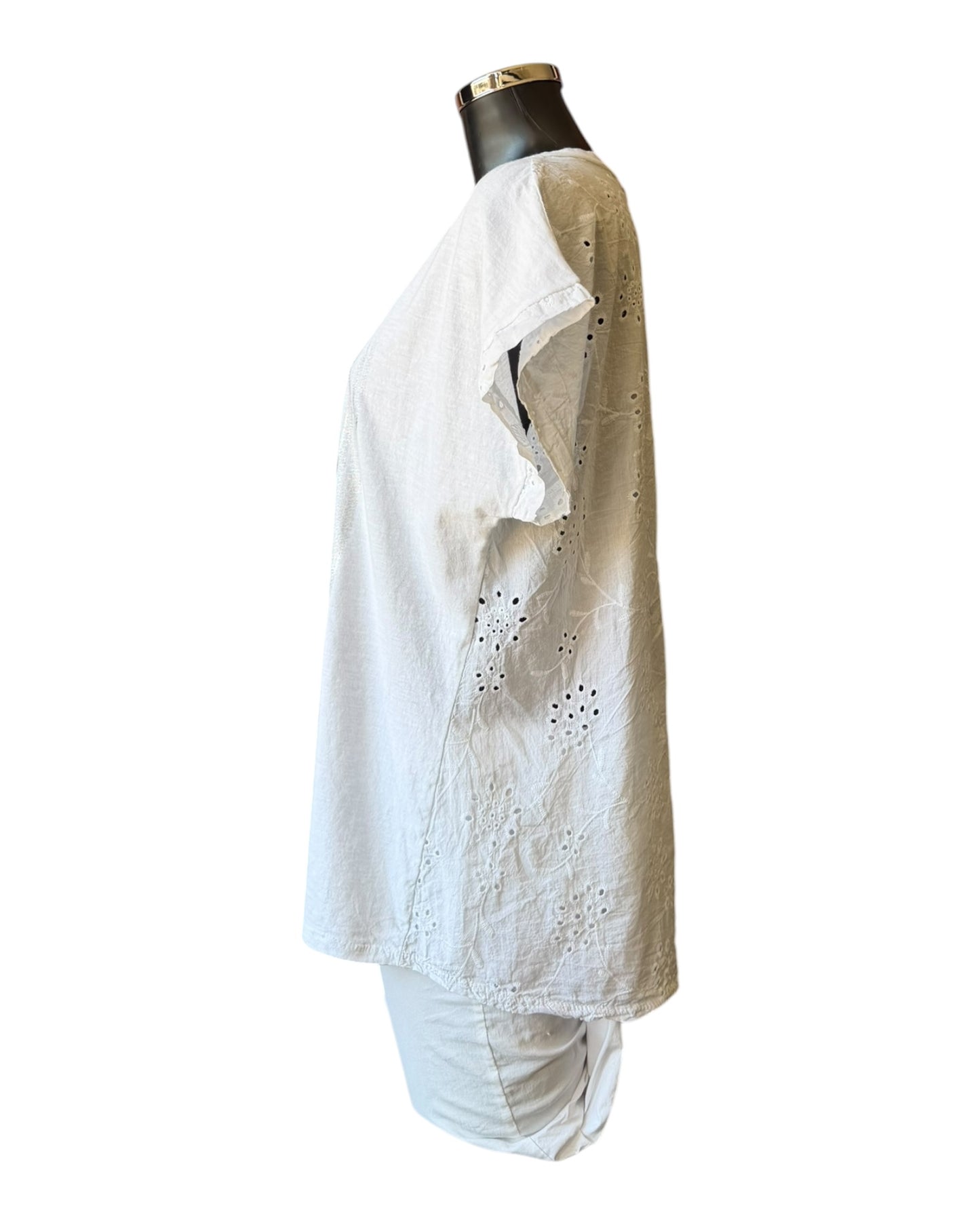 Olivia foil t-shirt abstract splash - White