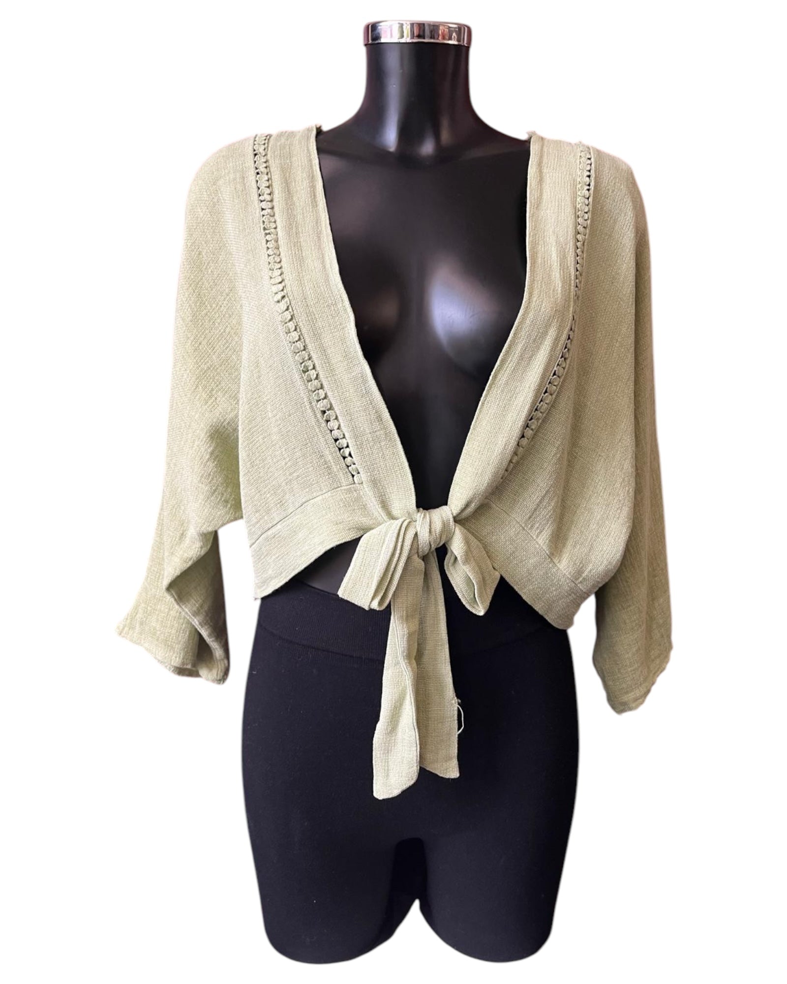 Casey range tie front bolero - Lime