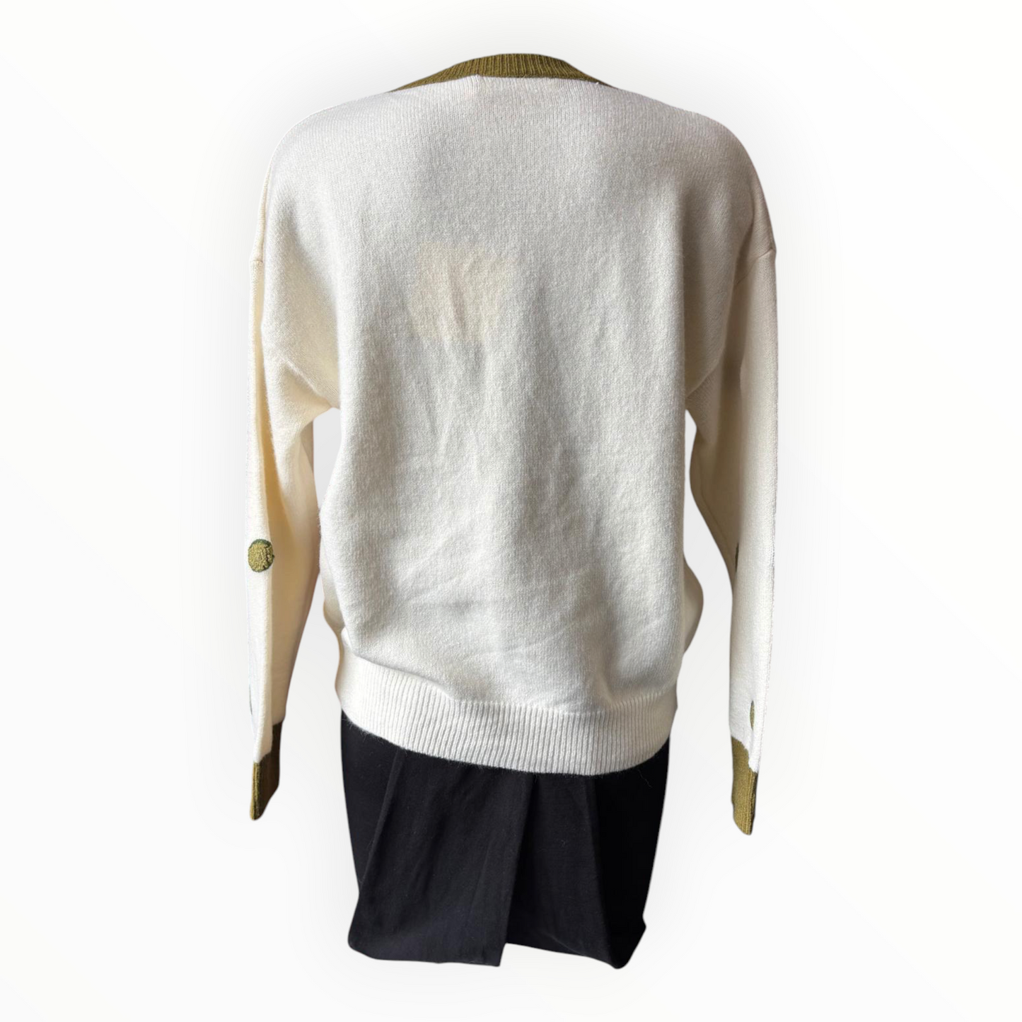 Polly polka dot long sleeve jumper - Khaki/ivory