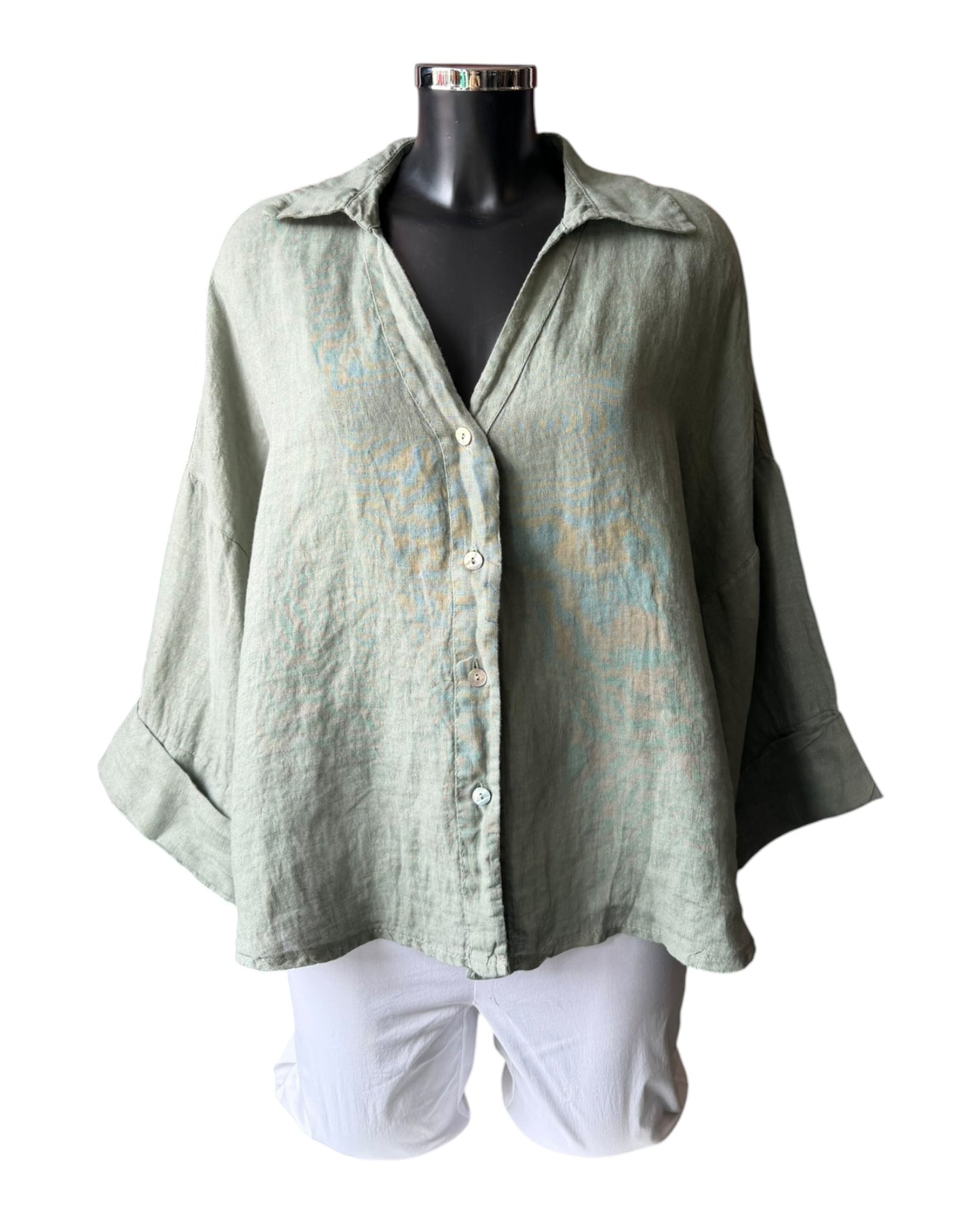 Lizzie linen oversized shirt - Khaki
