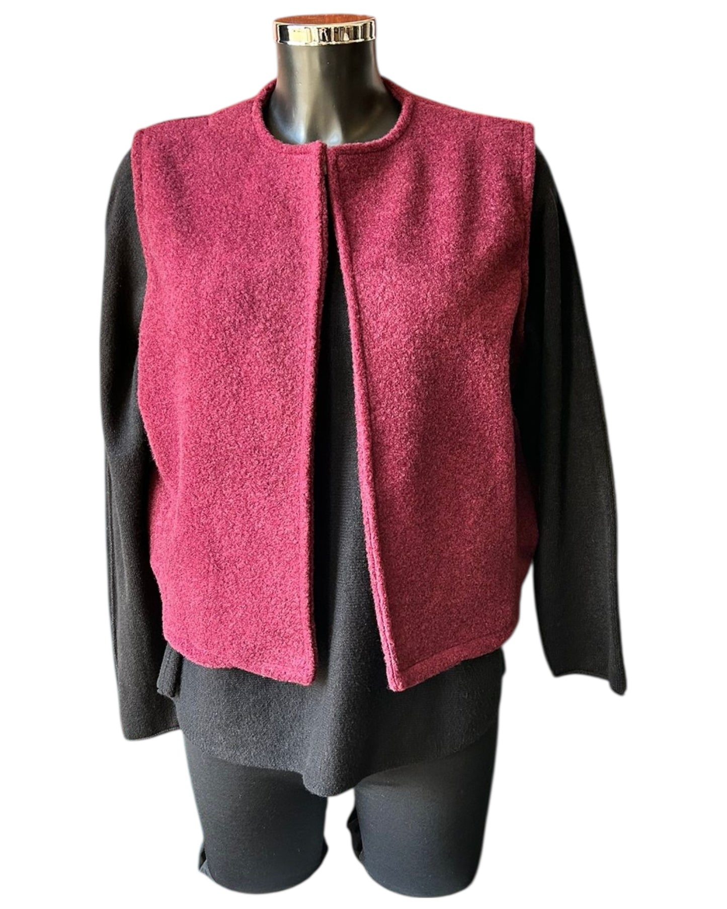 Mila wool feel waistcoat - Bordeaux