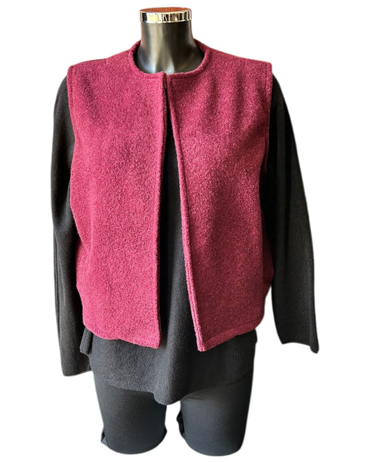 Mila wool feel waistcoat - Bordeaux