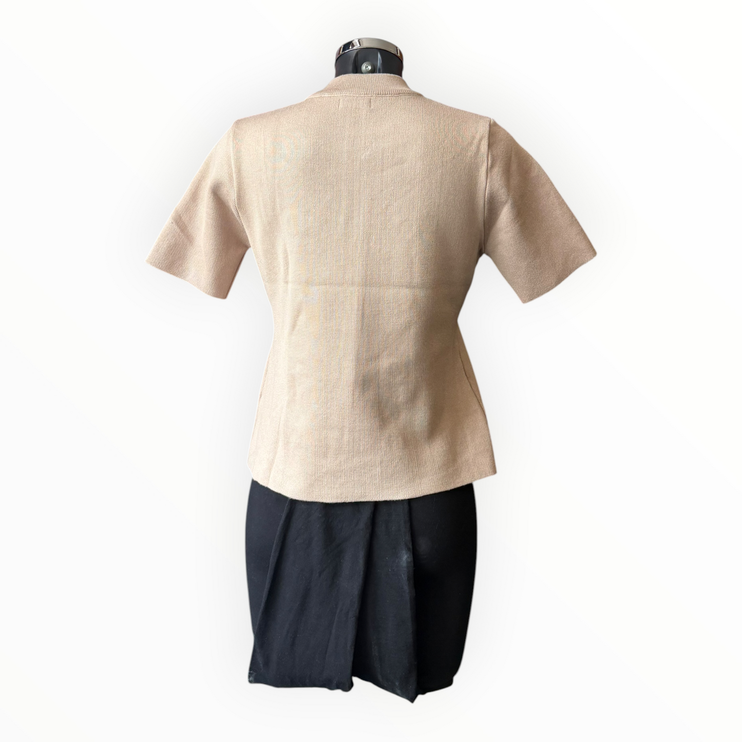 Marcia military zip top - Taupe short sleeve
