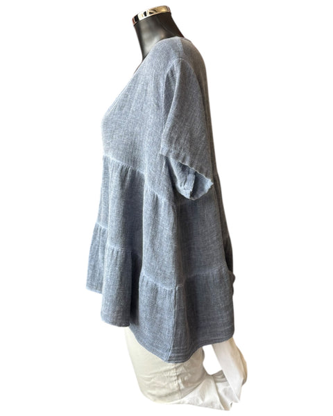 Casey range tiered button top - Navy