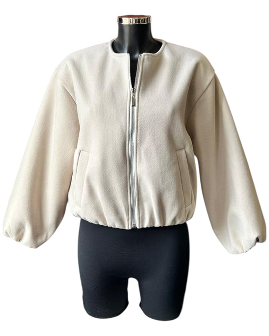 Lexi soft touch bomber jacket - Beige