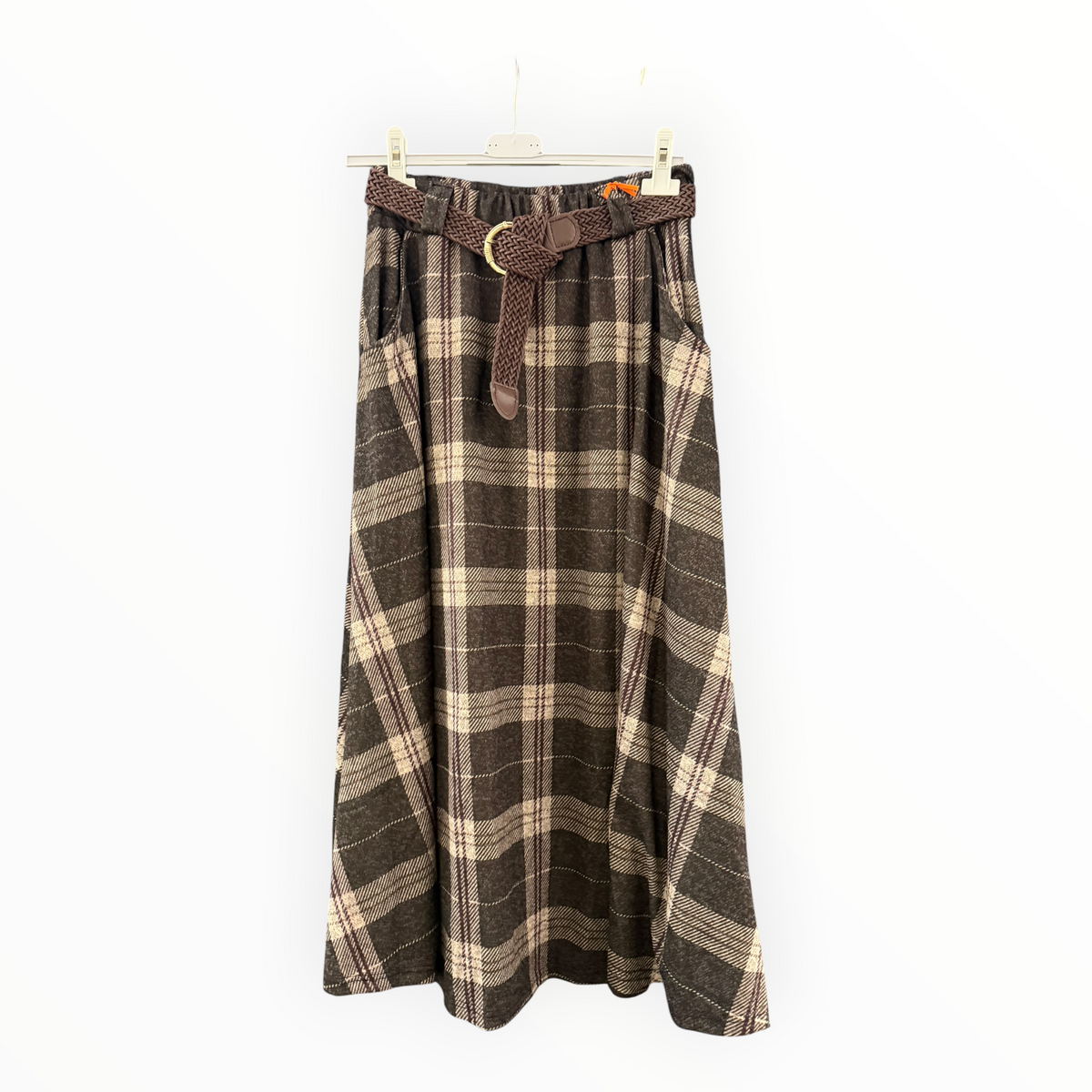 Tessa tartan pattern skirt & belt