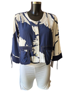 Tara Vao Lilac 5091 short jacket  - Navy mix