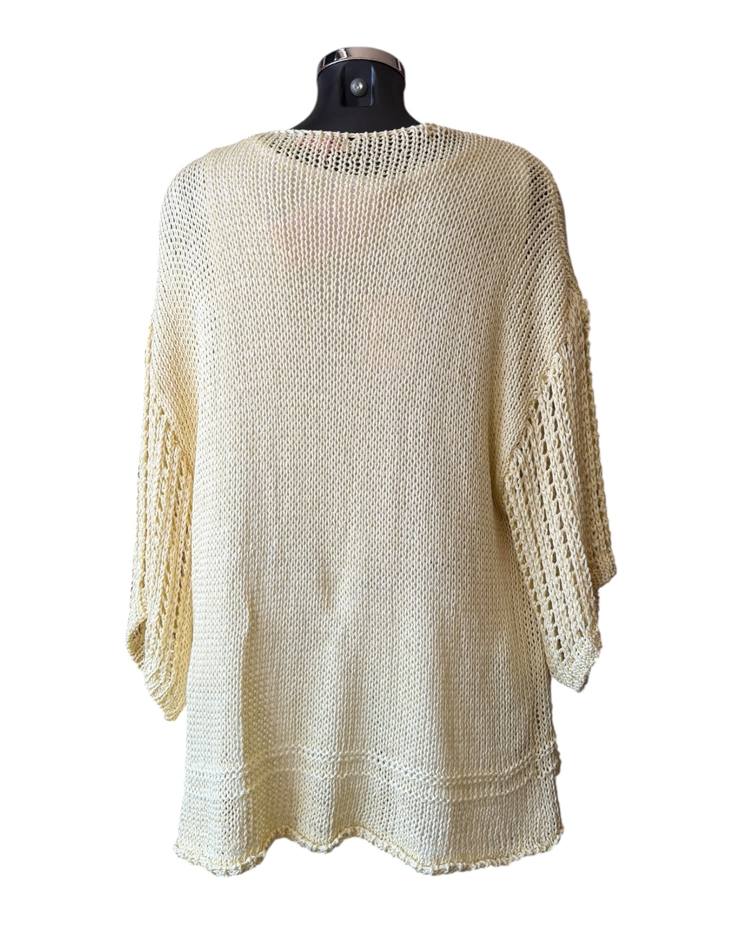 Patsy cardigan open sleeve edge to edge - Lemon