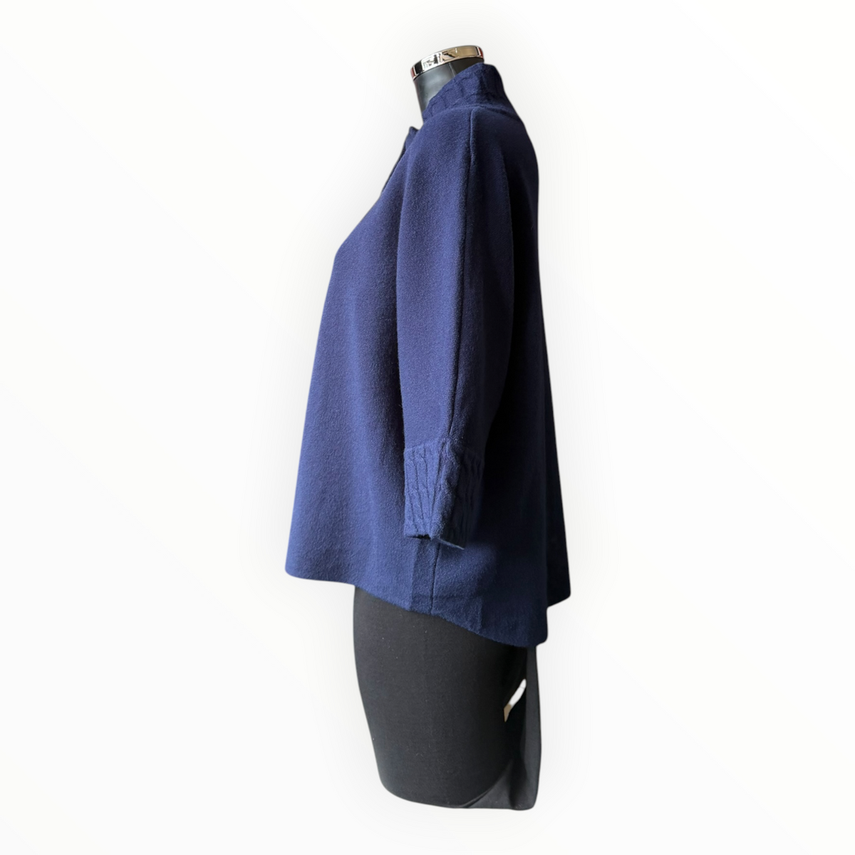 Amber premium knit cape cardigan - Navy