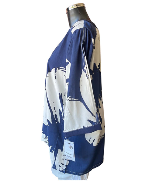 Tara Vao Lilac 2128 long top - Navy mix