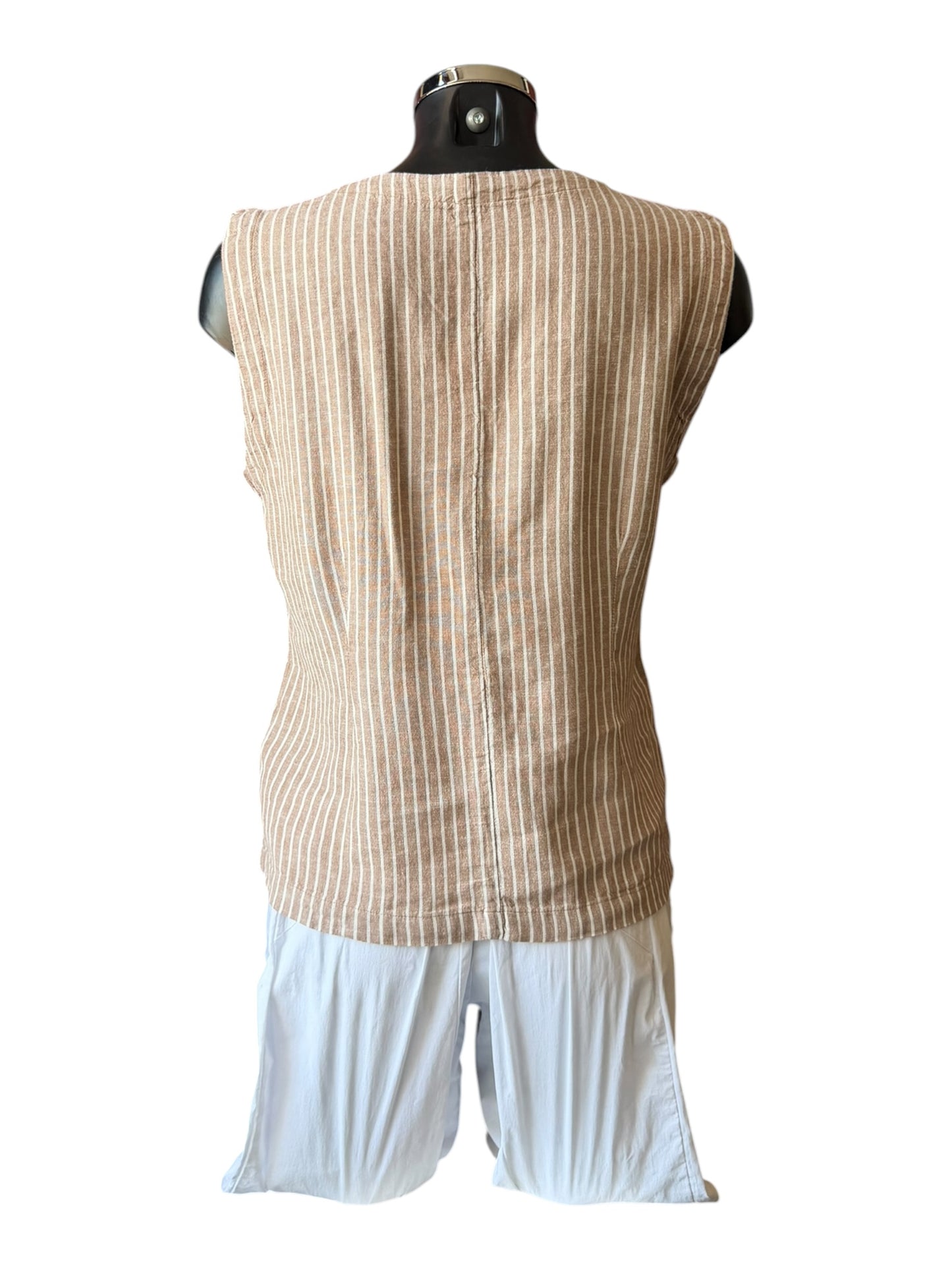 Byoung falakka waistcoat top - woodsmoke stripe