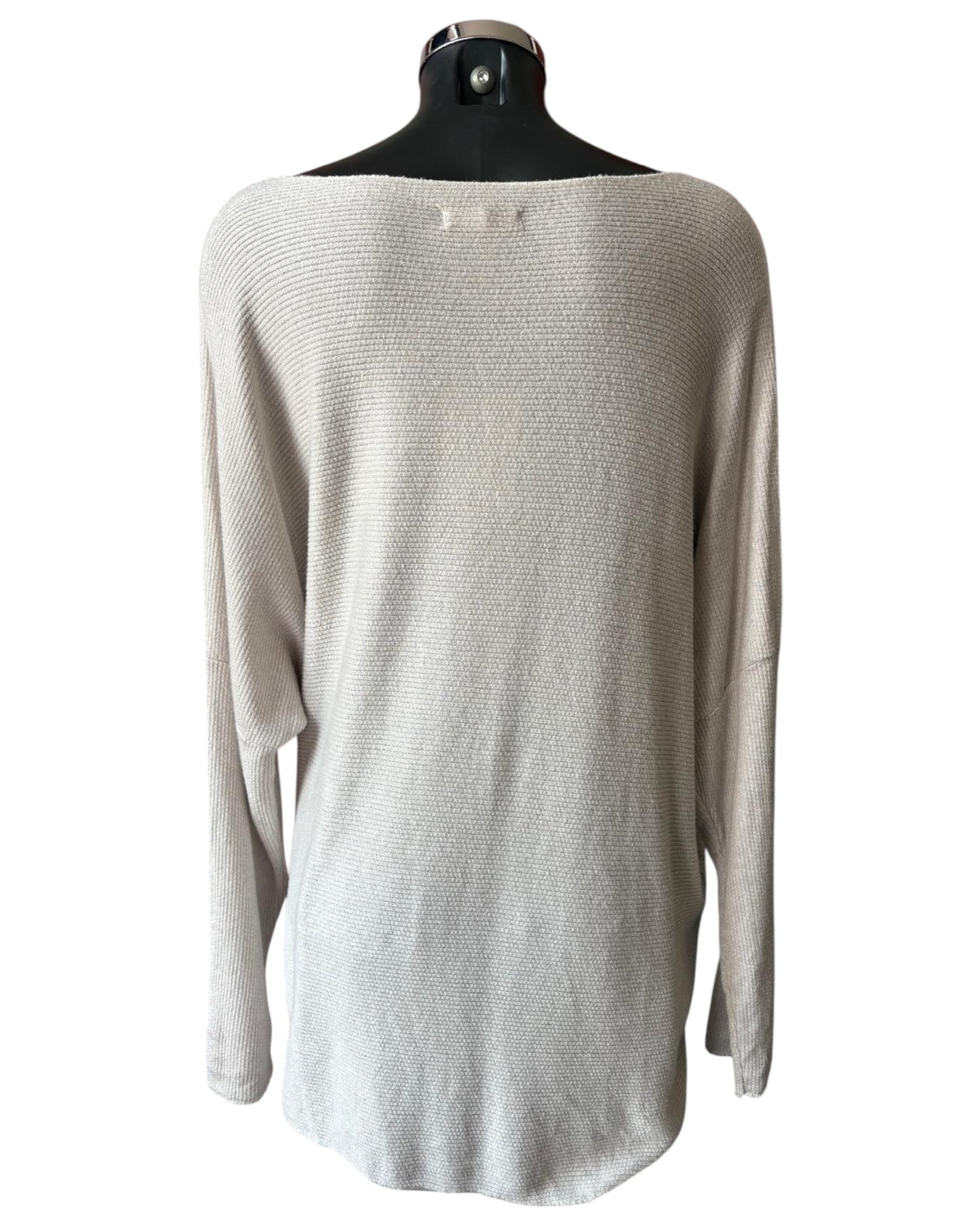 Simone sparkle front fine knit jumper - taupe