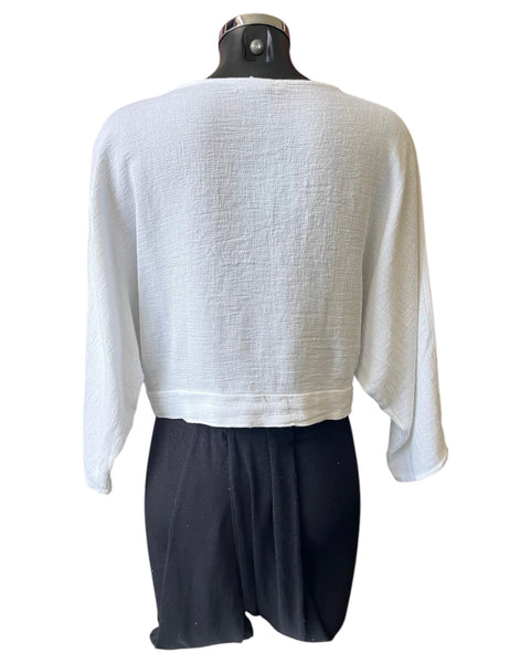Casey range tie front bolero - White