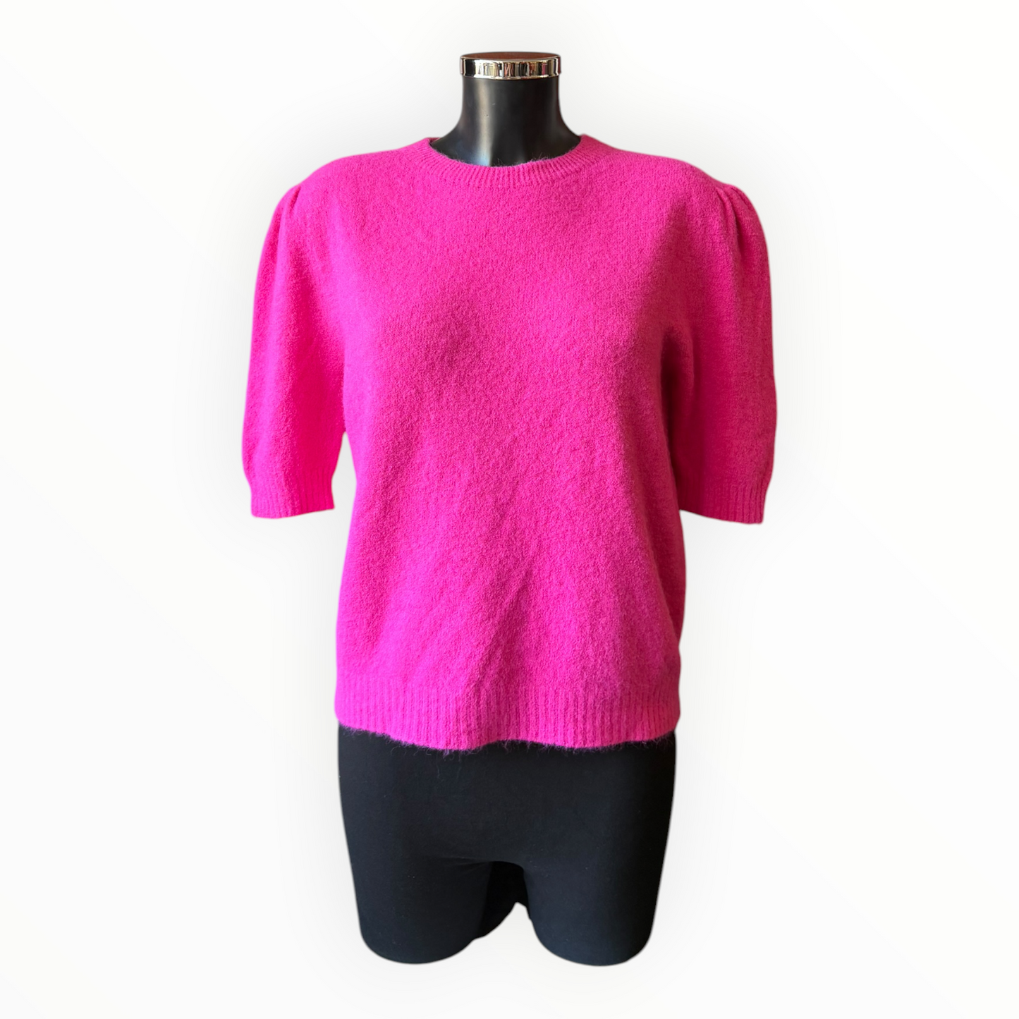 Laurie alpaca blend puff sleeve jumper - Fuschia