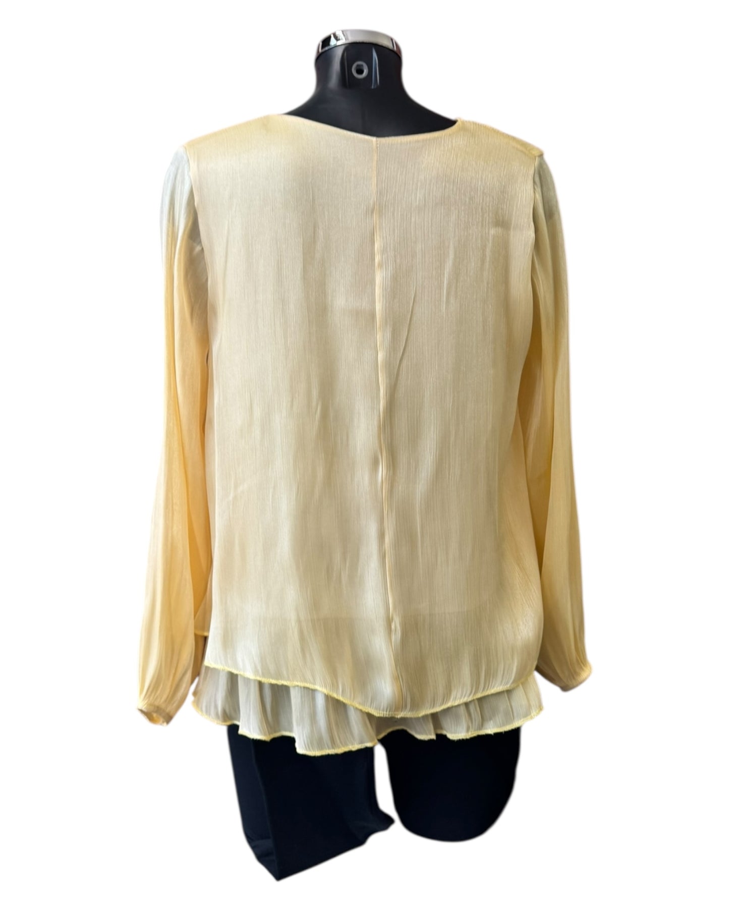 Vanessa v neck layered top - Lemon
