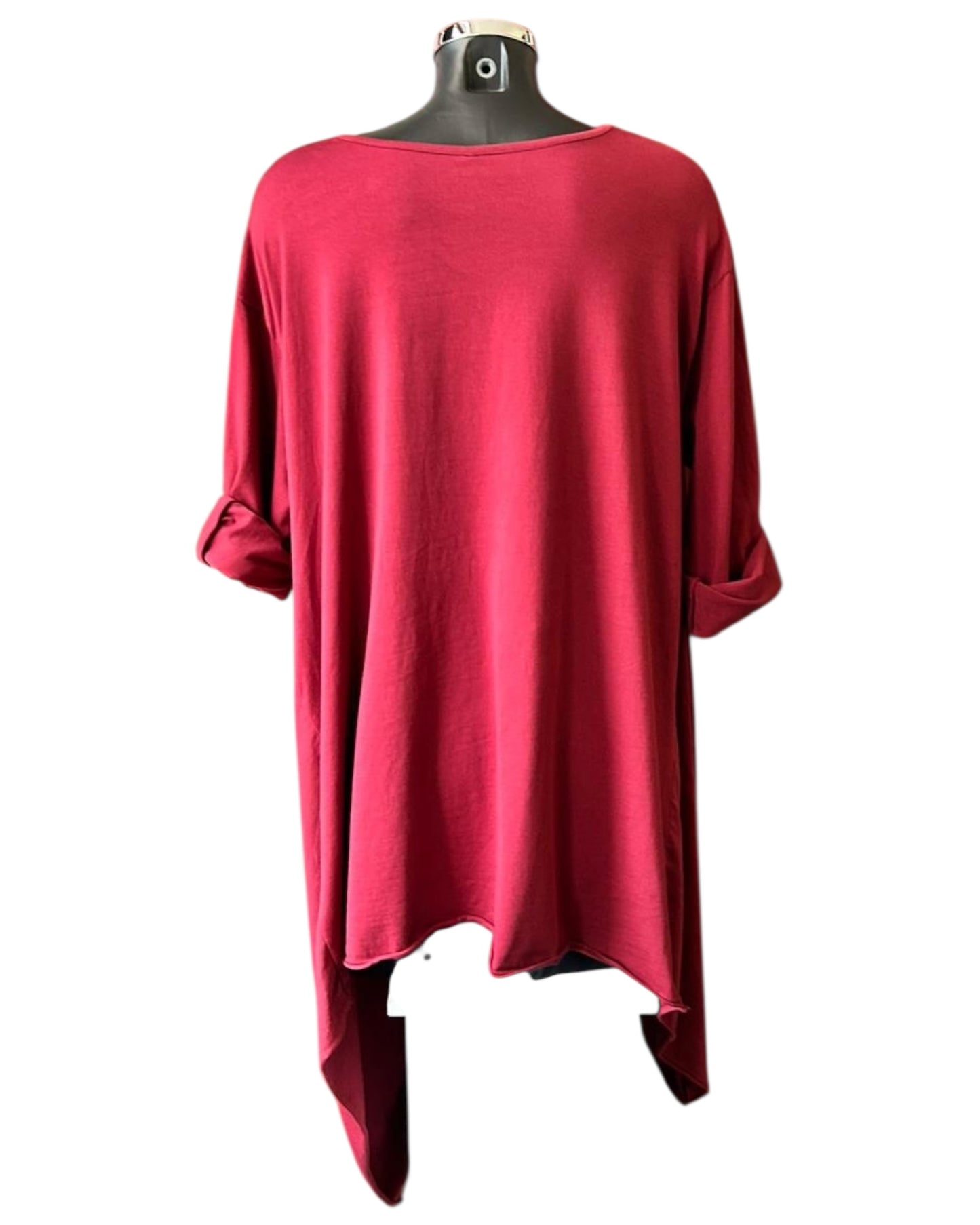 Ronnie dip sides tunic top - Bordeaux