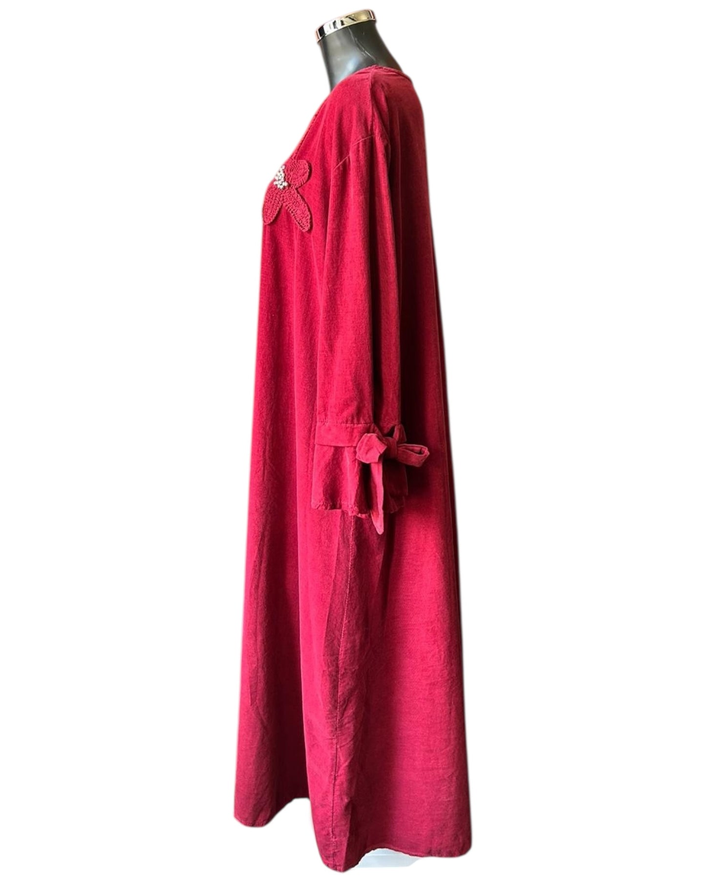 Iris corduroy relaxed fit dress - Bordeaux
