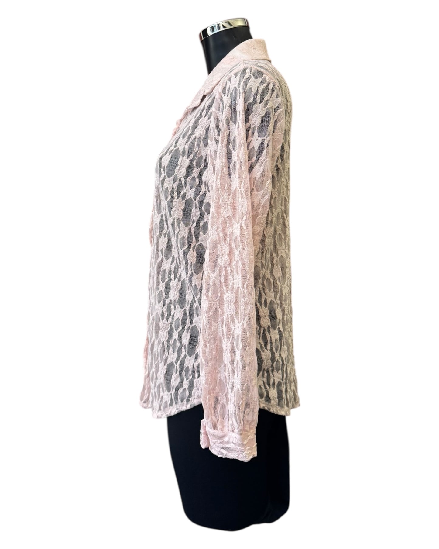 Gaynor crochet lace shirt top - Pink