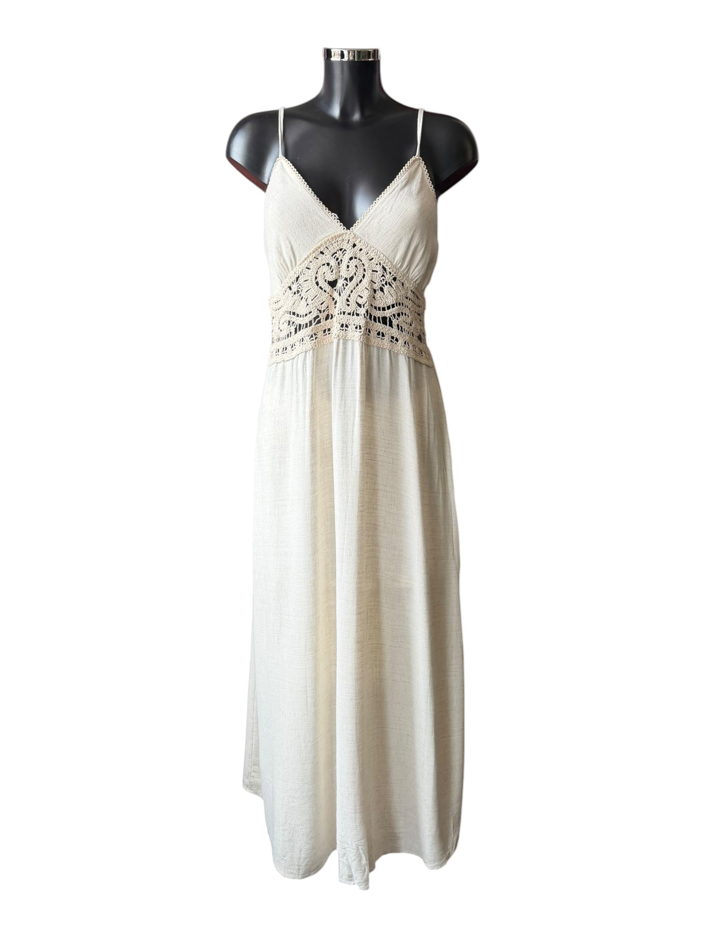 Pia linen blend maxi dress - Beige
