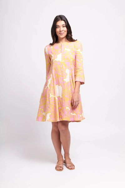 Foil my flare lady dress in full bloom