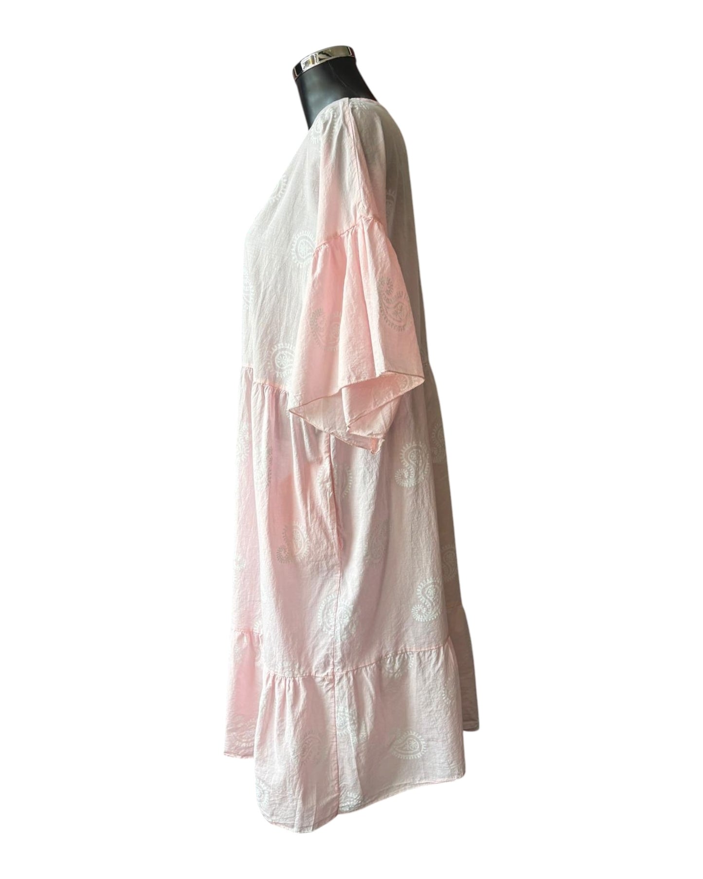 Dora paisley smock cotton tunic dress - Pink