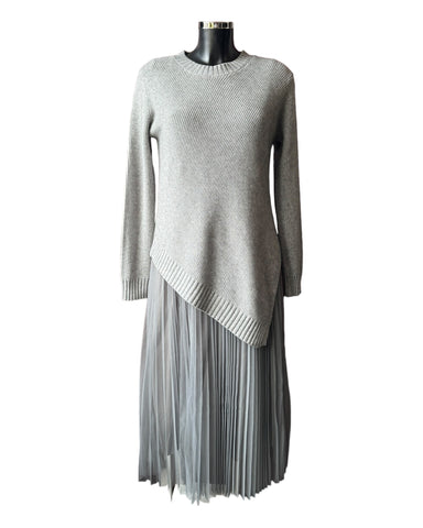 Greta 2 piece dress and asymmetric jumper - Grey