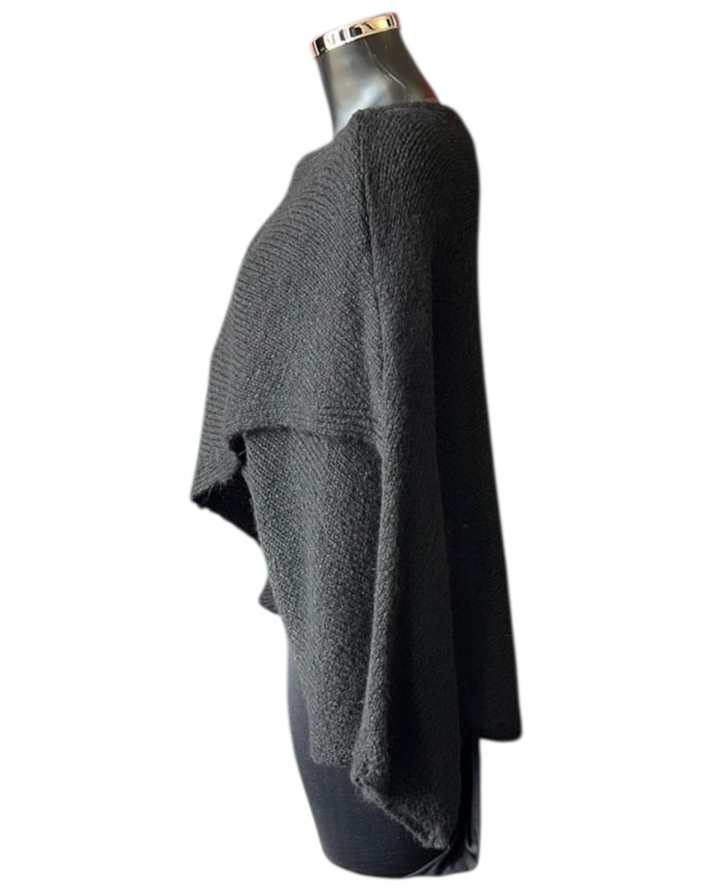 Tessa cross over layering jumper - Black