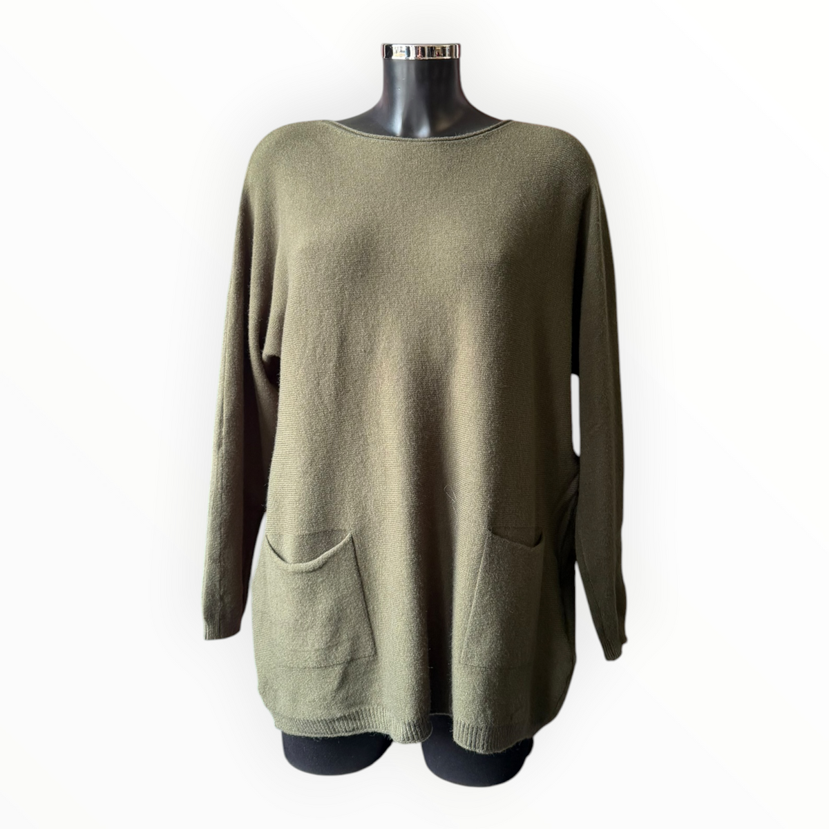 Belinda bow back pocket jumper - Khaki