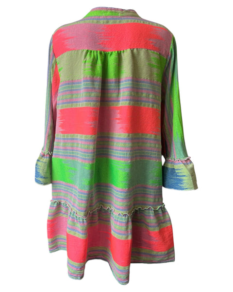 Ibiza range vibrant short dress - Green mix