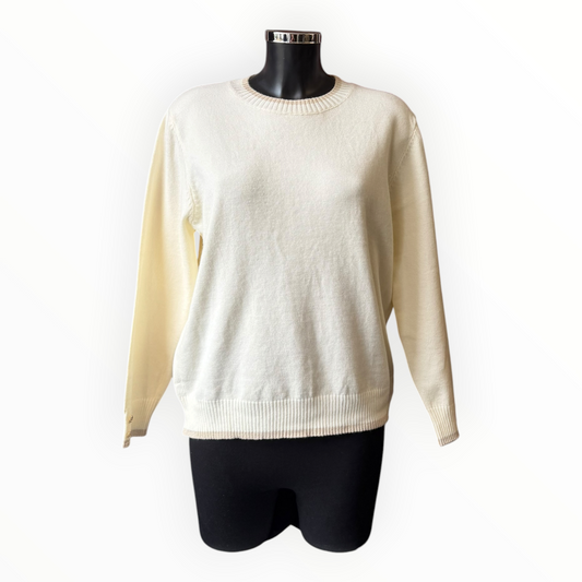 Morag round neck contrast trim jumper - Beige