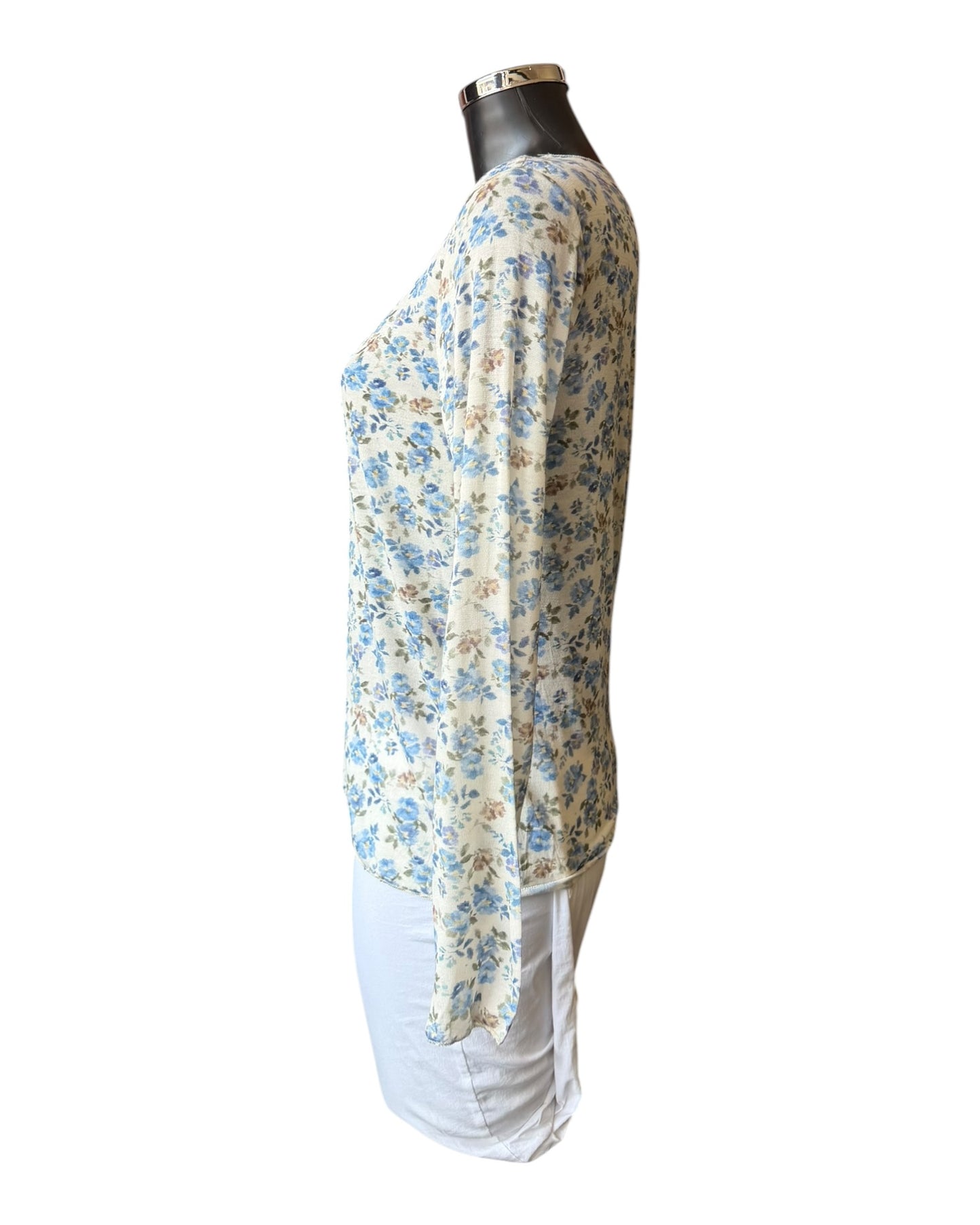 Scarlet floral mesh top - Blue